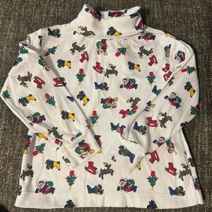 Vintage Kids Cornerstone Festive Holiday Turtleneck - All Over Christmas Print